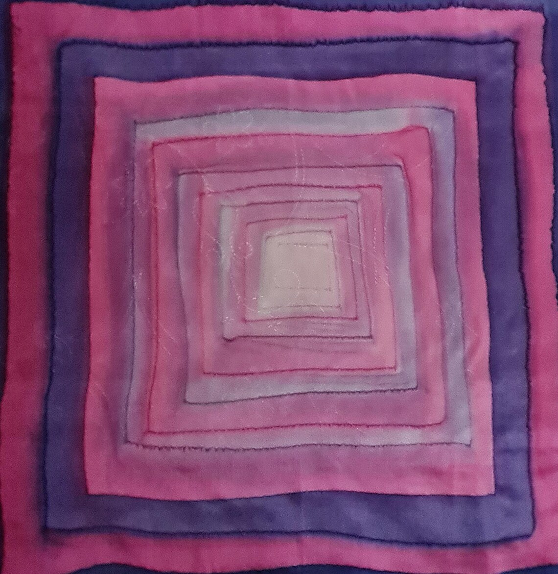 Scarf Vintage Switzerland Route De La Soie Hand Painted Silk 21" Square Small, foto 3 di 5