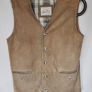Trachten Väst Vintage Lekra Oktoberfest Tyrol Läder Herr Us 42 Eu 52