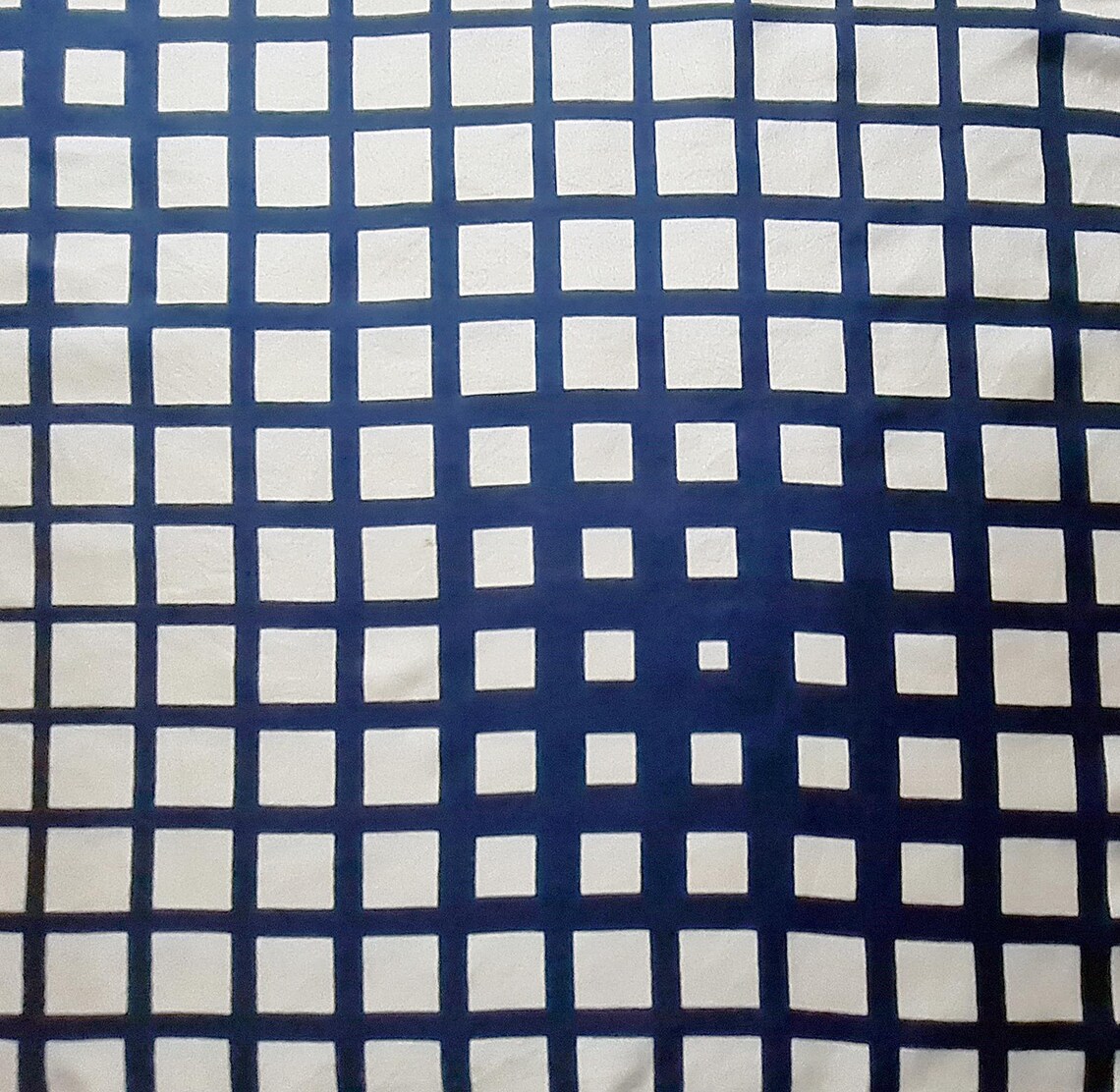 Scarf Vintage Authentic Plaid Art Blue White Silk 27" Square, foto 3 di 5