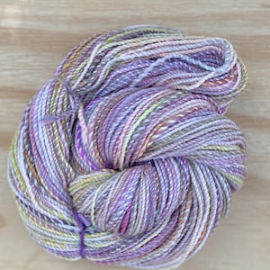 Handspun DK Weight Yarn 198 Yards Silk Merino Wool Blend Hand Spun Skein