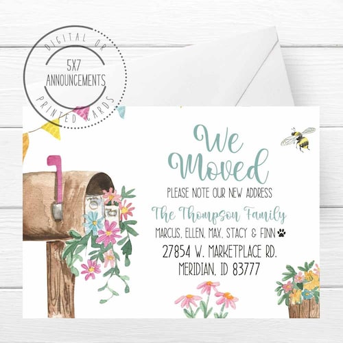 We've Moved Card Moving Announcement Change of Address - Etsy
