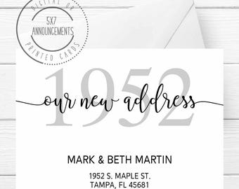 Personalized Moving Announcement Card, Minimalist New Address (Digital or Printed)