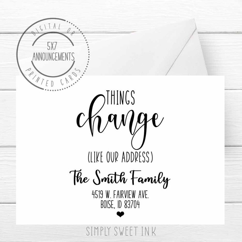 Like Our Address Card Funny New Home Moving Card Things Change Humorous We Moved Address Change Announcement Funny Address Card Paper Invitations Announcements Jesuskidsng Org