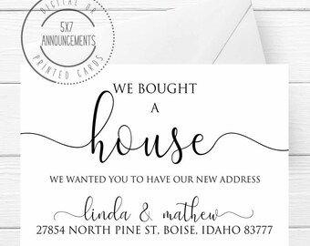 New Home Announcement Card, Moving Address Change (Digital or Printed)