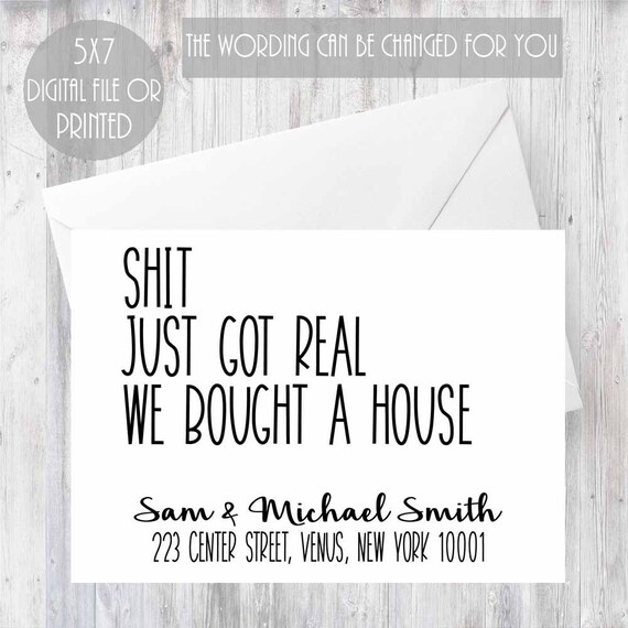 we/'ve moved card Funny look at us buying a house and shit funny new home card address change announcement new address card announcement