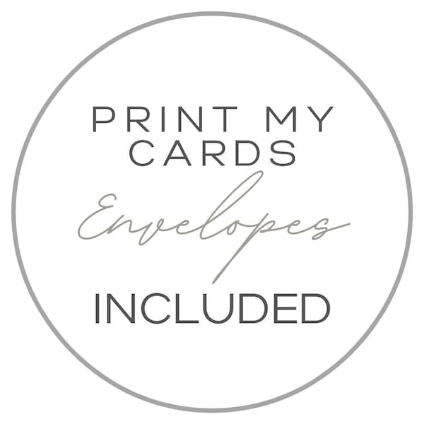 Print My Cards, Professional Printing Service, 5x7 or 4x6 Invitation & Moving Announcement Printing, Any Design, Envelopes and FREE shipping