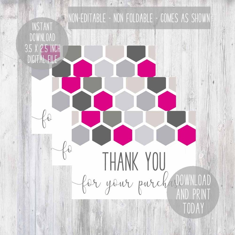 geometric thank you for your purchase printable thank you note thank you card for sellers Thank you note cards pretty thank you notes