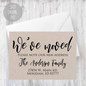 new address card Printable moving announcement just moved announcement, address change announcement navy and white we have moved card