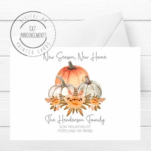 Fall we moved card, new season, new home, fall pumpkin new address change announcement card, autumn fall address moving notice (ANY WORDING)