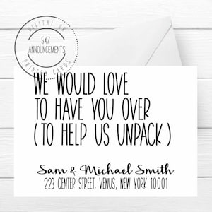 Funny moving card, help us unpack new home card, we&#39;ve moved card, new address announcement, personalized homemade funny new home cards
