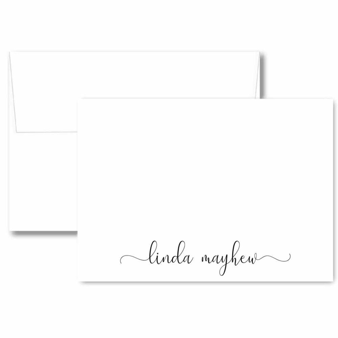 Personalized Script Note Card Set, Handmade Stationery Notes With ...