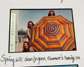 Oh Those Wildwood Days.  Framed hand scripted wording from the song