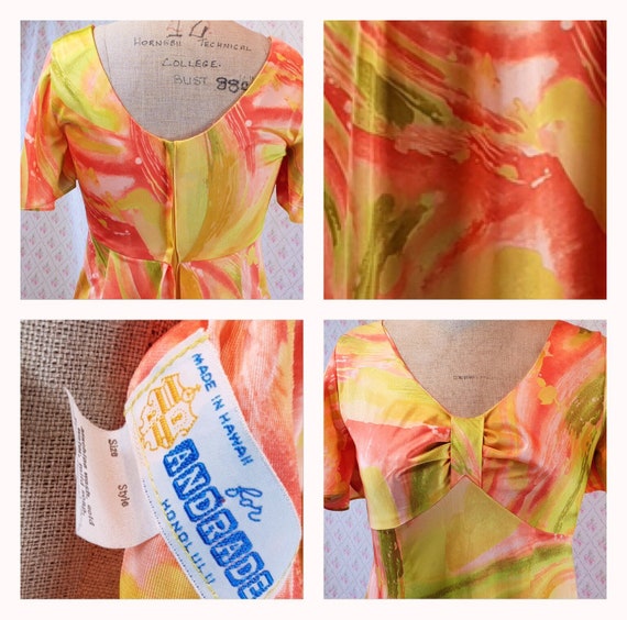 Fabulous vintage 1970's Andrade of Honolulu coral… - image 2