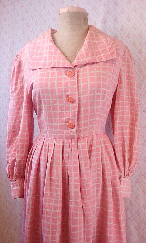 1950's vintage lovely pink and cream cotton/rayon… - image 6