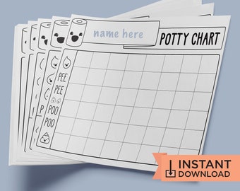 Printable Potty Chart, Printable Potty Tracker, Toilet Training Chart, Toddler Potty Training, Potty Training Reward Chart, Instant Download