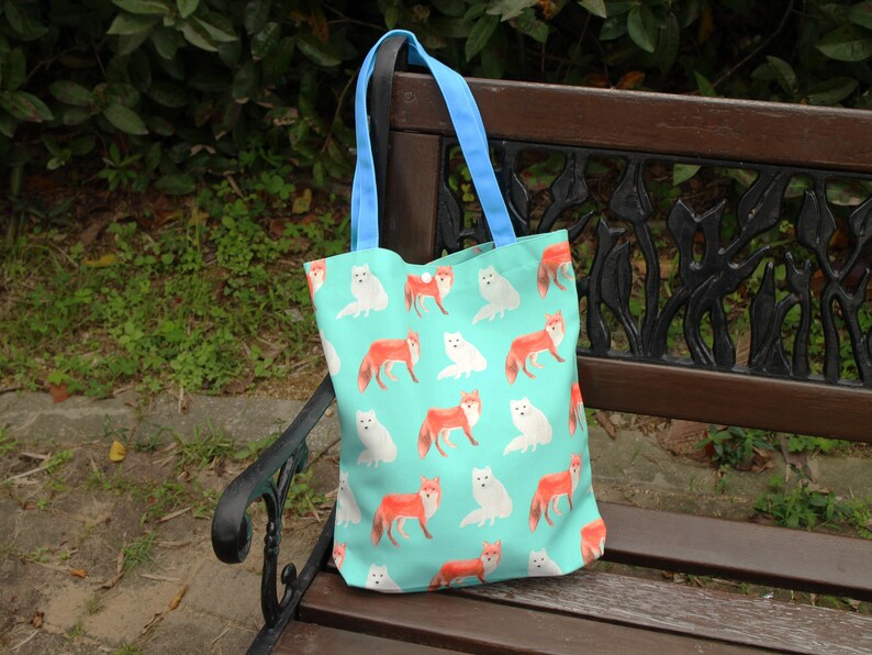 Fox Animal Tote Bag animal travel bag laundry sport grocery school workgift animal lover birthday anniversary friends