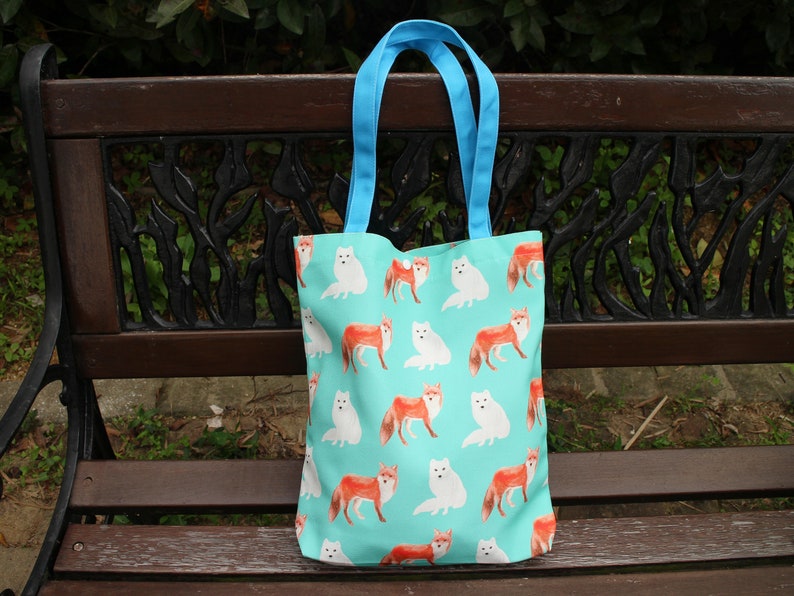 Fox Animal Tote Bag animal travel bag laundry sport grocery school workgift animal lover birthday anniversary friends