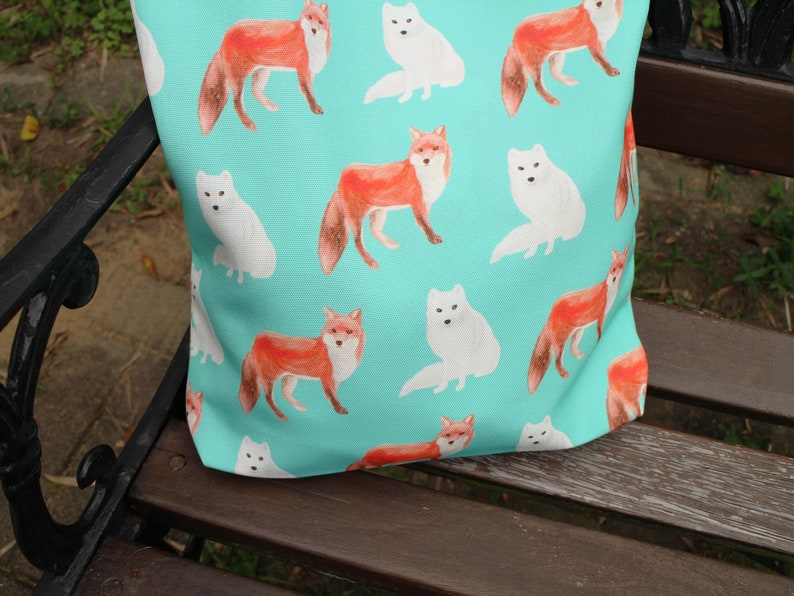 Fox Animal Tote Bag animal travel bag laundry sport grocery school workgift animal lover birthday anniversary friends
