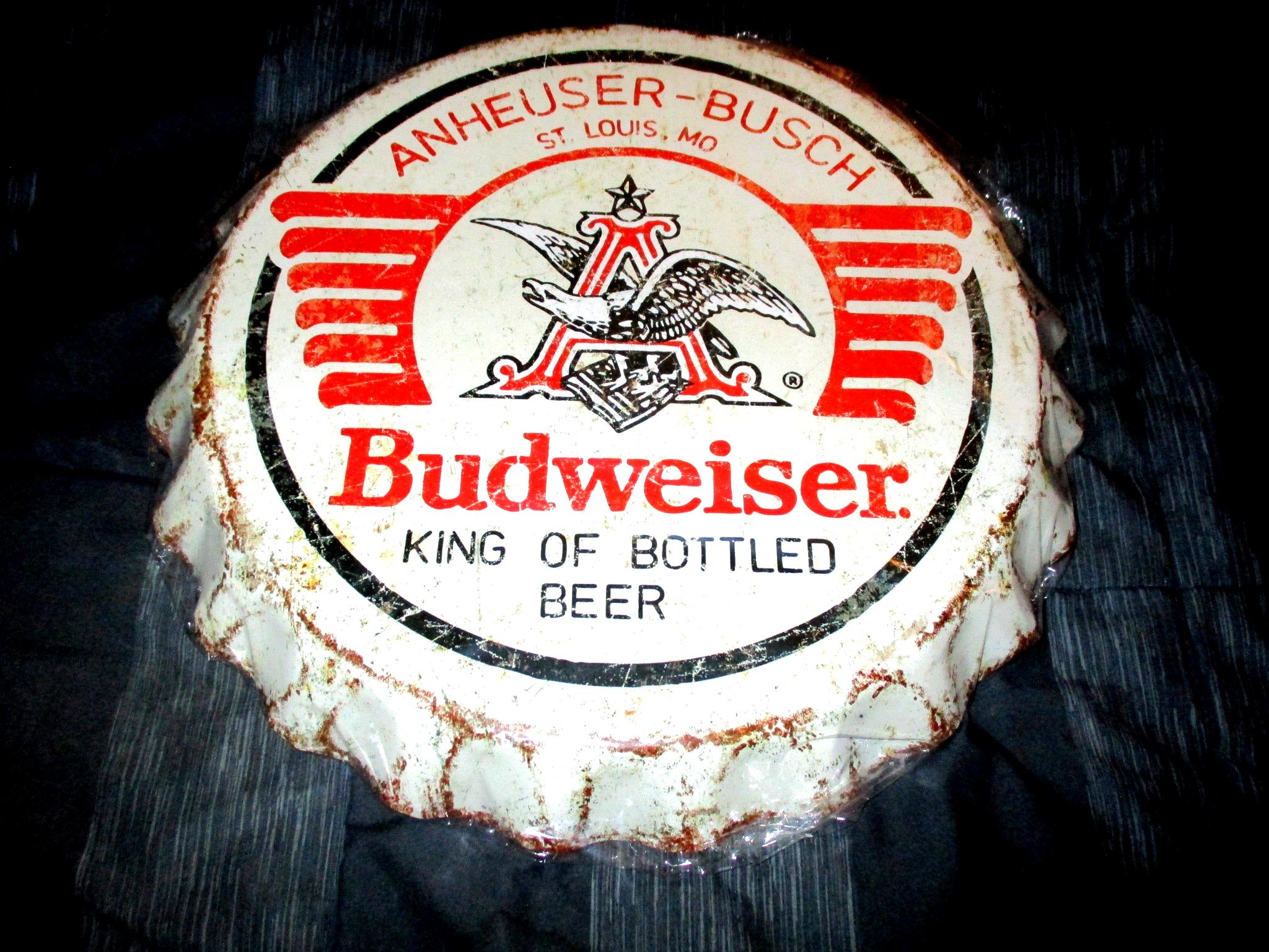 Beer Signs Budweiser Beer Cap Anheuser Bush 1994 Budweiser Bottled