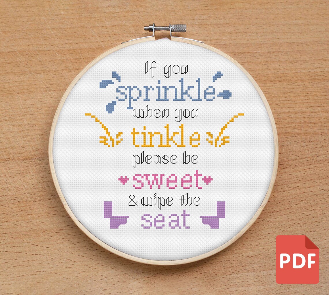 If you sprinkle when you tinkle PDF file Cross stitch | Etsy