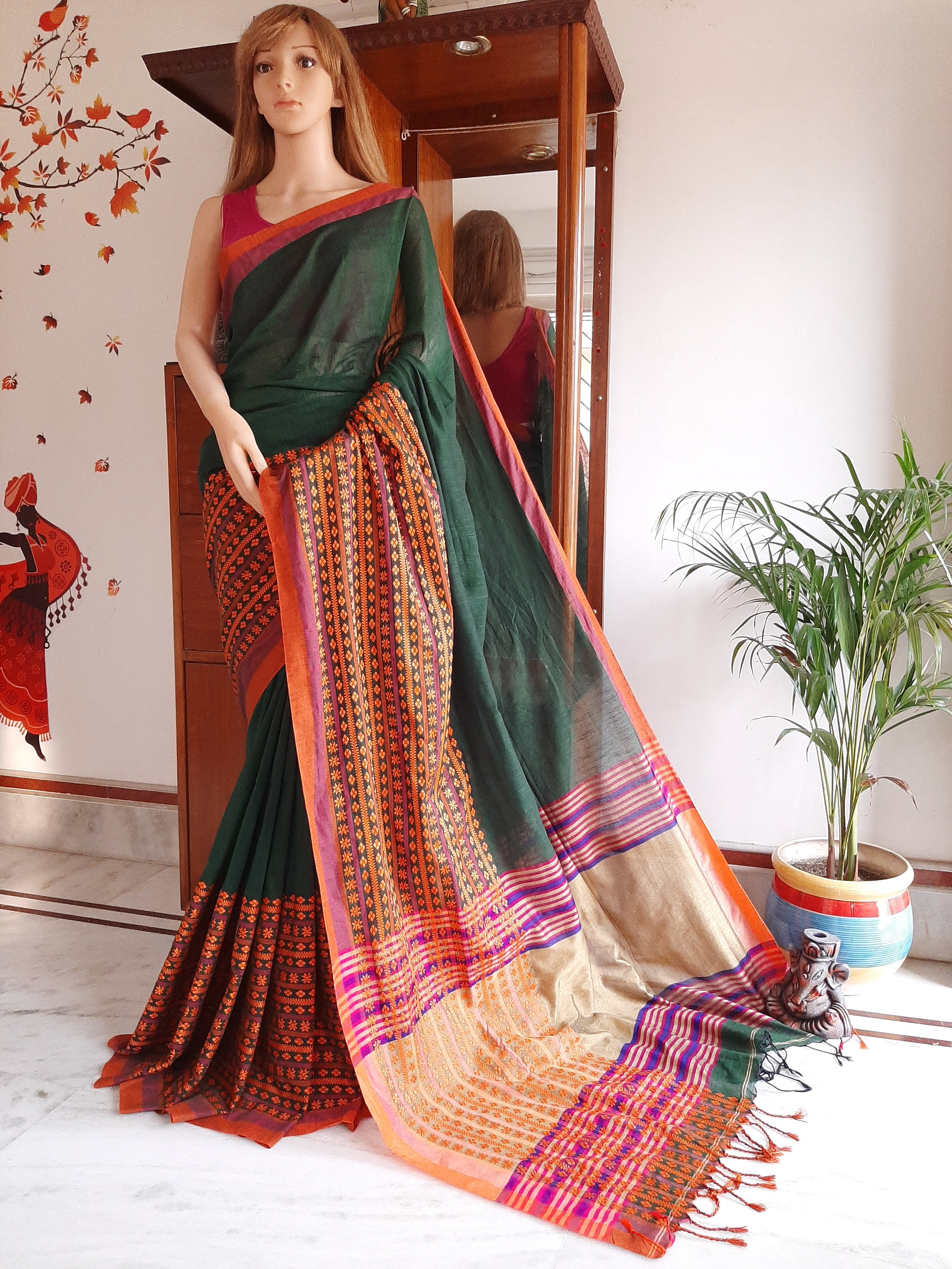 Pure cotton saree with price sale