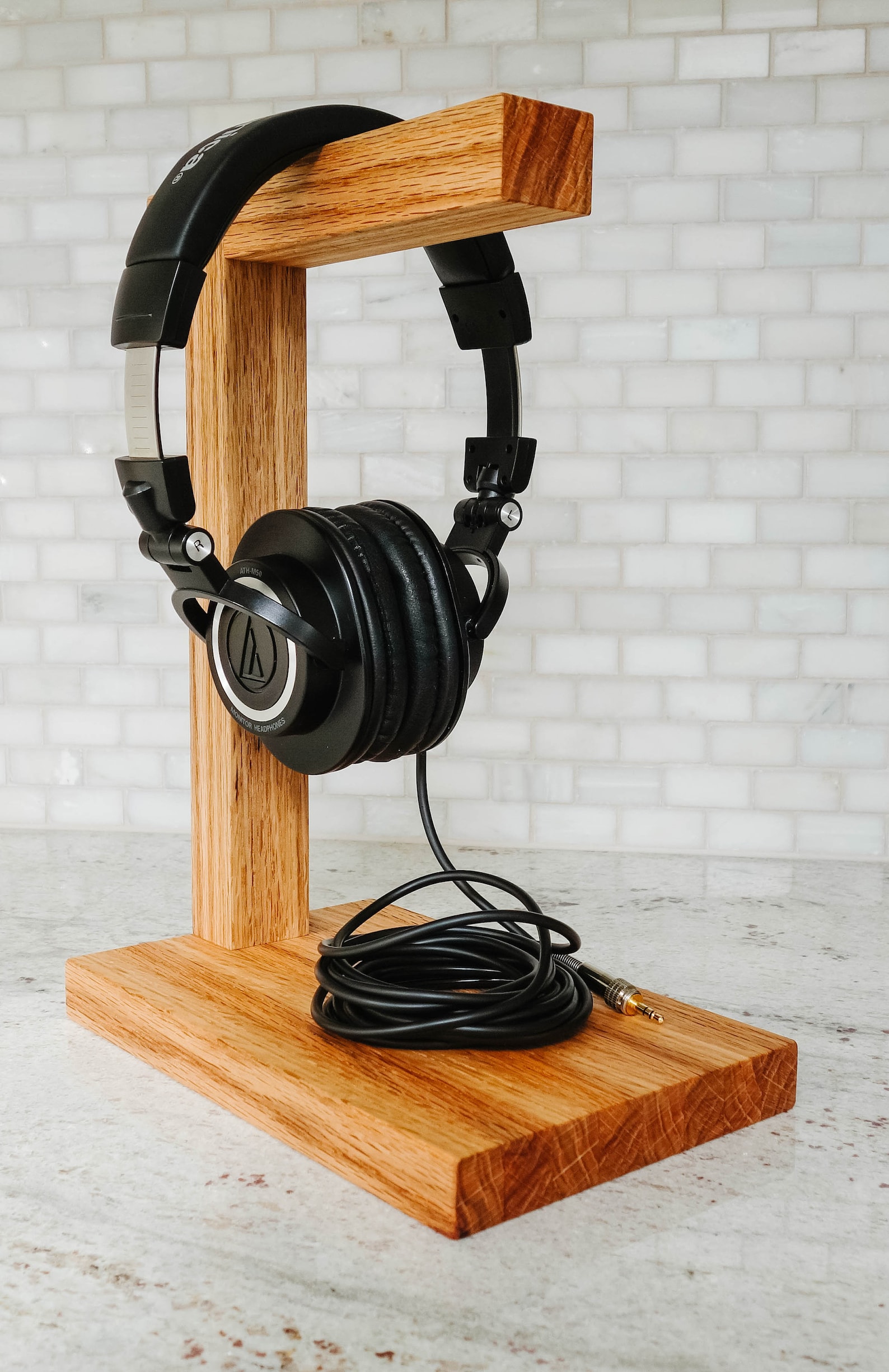 Wood Headphone Stand The Classic Headphone Holder Etsy