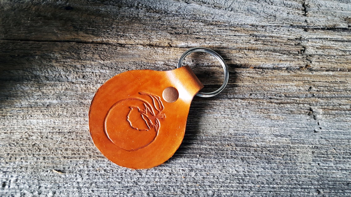 Apple Keychain // Leather Apple Keychain // Teachers Gift Etsy