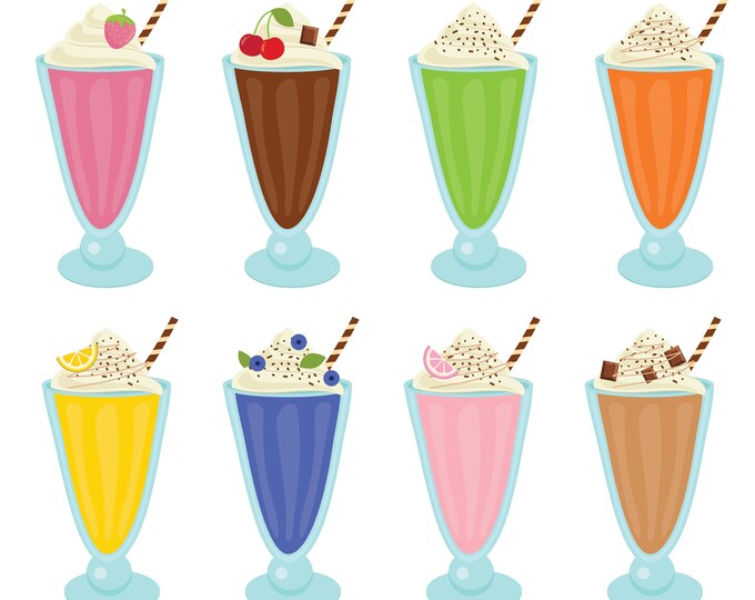 Milkshake Clipart, Digital Clipart Instant Download PNG Files Included ...