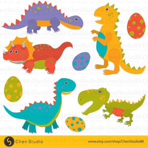 Cartoon dinosaur vector - Digital Clipart - Instant Download - EPS, PNG files included