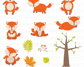 Fox vector - Digital Clipart - Instant Download - EPS, Pdf and PNG files included