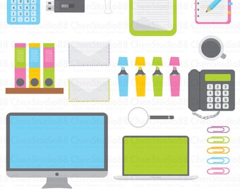 Work Desk with Office Accessories Clip Art Style SVG Cut file by Creative  Fabrica Crafts · Creative Fabrica