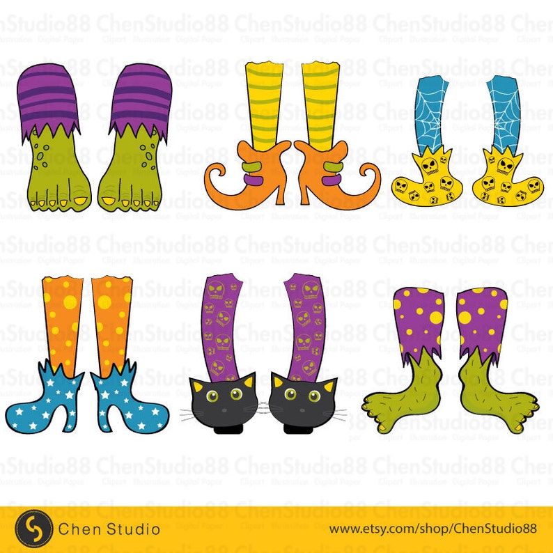 Halloween Feet Vector Digital Clipart Instant Download Etsy