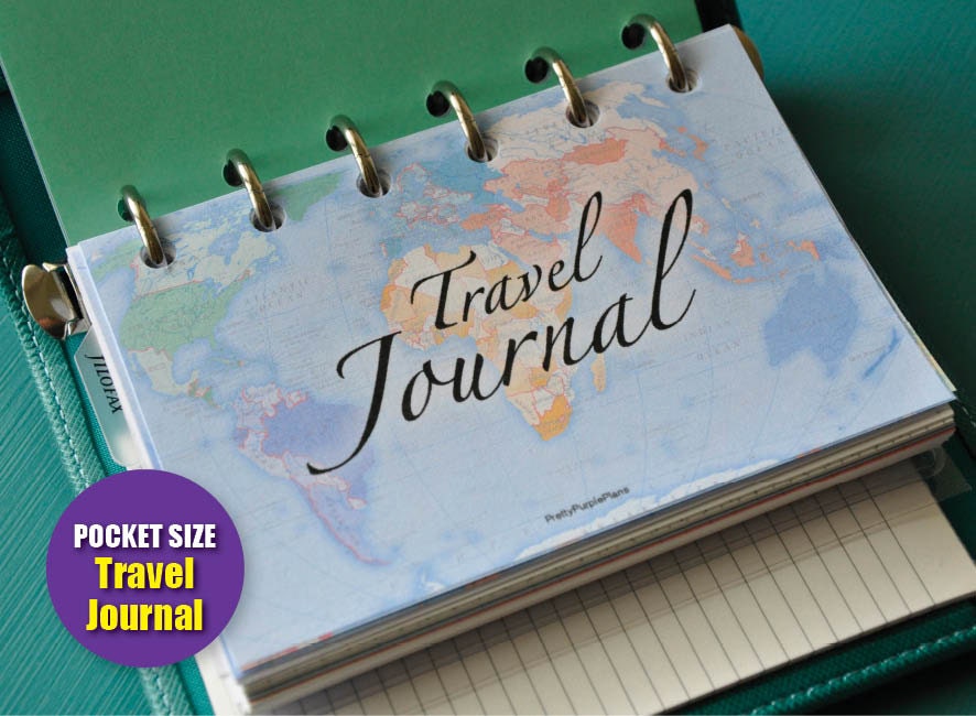 Printable Travel Journal Book Filofax POCKET size organizer Etsy