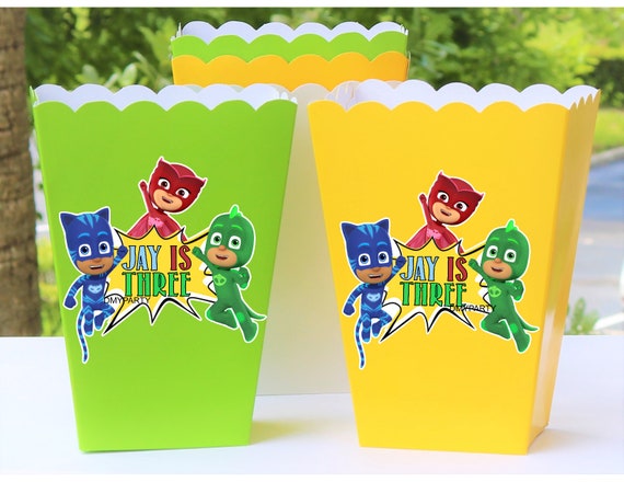 PJ MASKS FAVOR Box, P J Masks Party Decor, P JMasks Popcorn Box, P J Masks Custom Favor Box, P J Mas, P J Masks Party Favor Boxes. Il_570xn