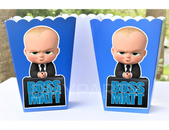 BOSS BABY Popcorn Box, Boss Baby Treat Box, Personalized Boss Baby Favors, Custom Boss Baby Box, Boss Baby Party Supplies, Boss Baby Party. Il_570xn