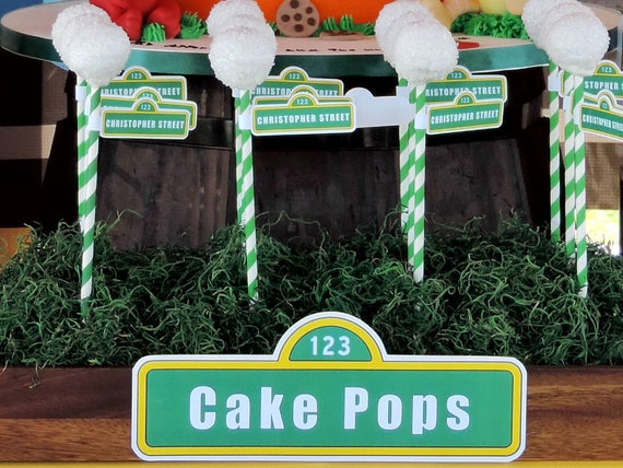 PERSONALIZED MINI SESAME Street Straw Signs, Sesame Street Party, Elmo Party, Sesame Street Party Printable,Sesame Street Signs, 24 Tags. Il_570xn
