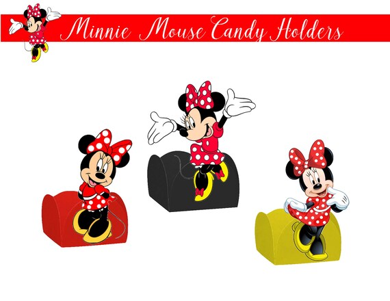 MINNIE MOUSE, Minnie Mouse Favors, Minnie Mouse Party Printable,Minnie Mouse Party Decor,Minnie Mouse Treat Boxes,Minnie Mouse Cups,Holders. Il_570xn