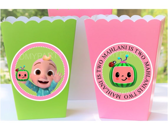 COCOMELON FAVOR BOX, Cocomelon Popcorn Box, Cocomelon Party Favors, Cocomelon Party Supplies, Cocomelon Party Decor, Cocomelon Treat Boxes. Il_570xn