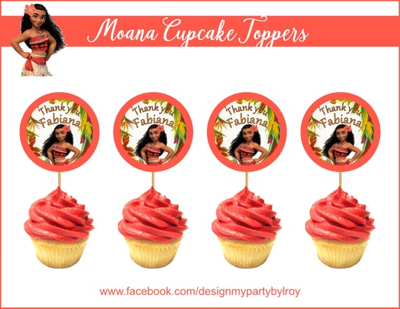 12 MOANA DIGITAL TOPPERS, Moana Cupcake Toppers, Instant Download Toppers, Moana Decor, Moana Party, Moana Party Supply, Moana Decoration. Il_570xn
