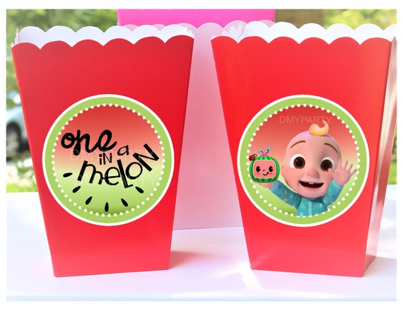 COCOMELON FAVOR BOX, Cocomelon Popcorn Box, Cocomelon Party Favors, Cocomelon Party Supplies, Cocomelon Party Decor, Cocomelon Treat Boxes. Il_570xn