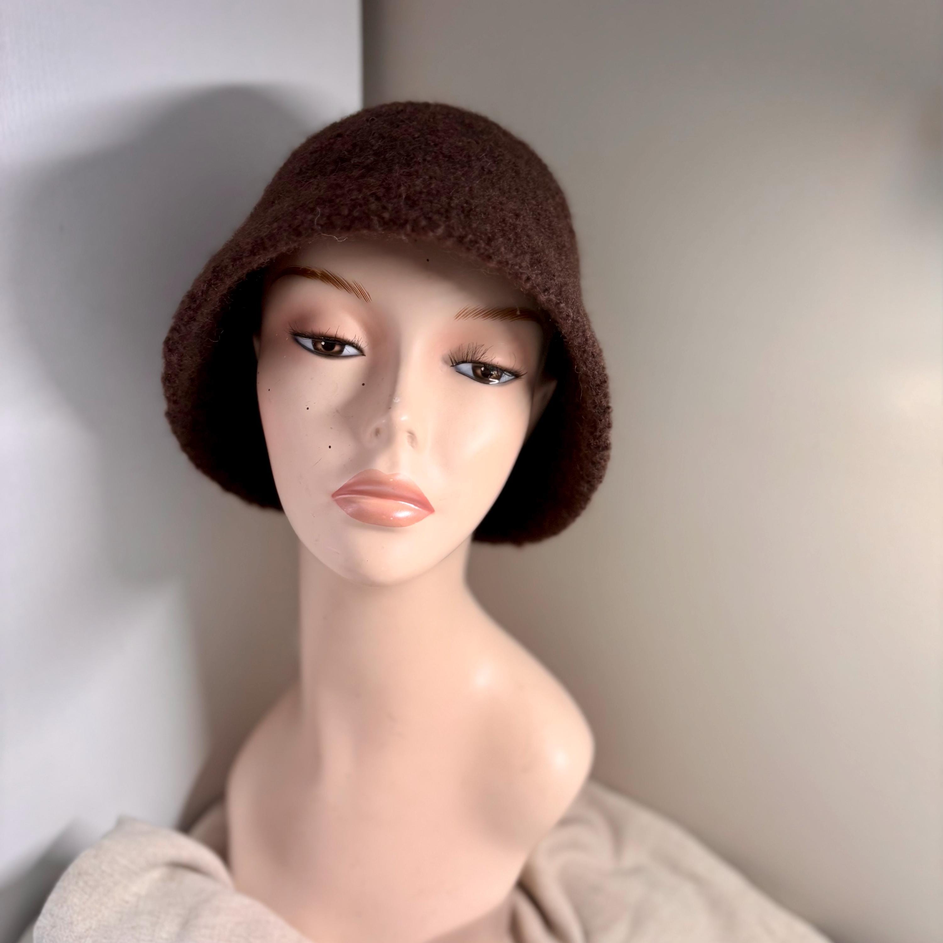 Large Brimmed Felted Hat, Hand Knit Felted Wool Hat, Beige and Brown Hat Brimmed Field Hat - Felted Wool – Ball and Buck main image 4