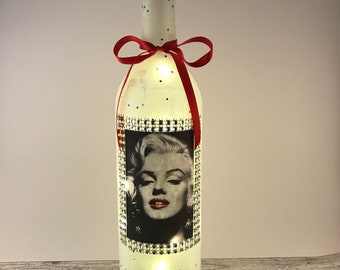 Marilyn Monroe wine bottle lamp