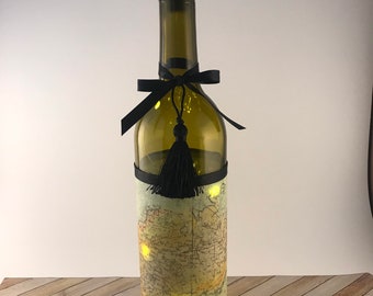 World travel wine bottle lamp