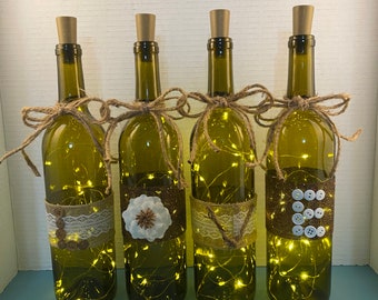 LOVE wine bottle set of 4