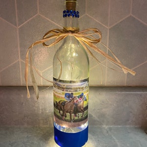 Racehorse wine bottle lamp