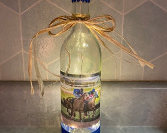 Racehorse wine bottle lamp
