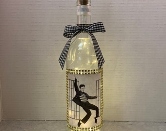 Elvis wine bottle lamp