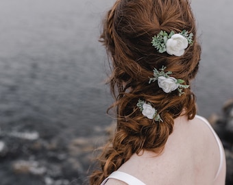 Flower Hair Pin Set , Ivory Floral Hair Pins, Floral Headpiece, Bridal Hair, Wedding Hair Flowers, Flower Hair Accessory, Wedding Hair Pin,