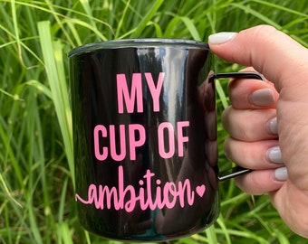 Poured myself a cup of ambition/ Dolly Parton mug/ stainless steel mug/ working 9 to 5/  coffee travel cup/ to go mug/birthday gift