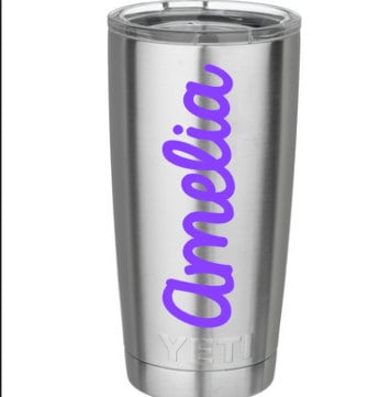 Yeti name monogram decal for rambler tumblers DIY